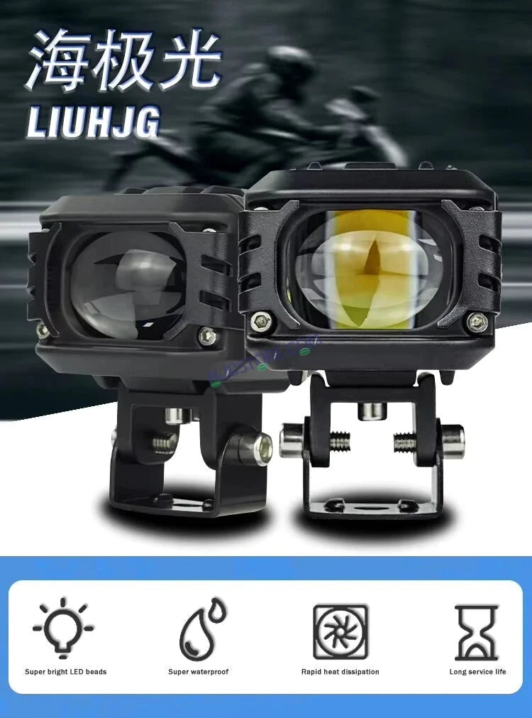 HJG M1 LED Projector Foglight 120W with Wide Spread Red DRL/White/Yellow/Warm White Light 120W 2pc Foglight Ultra Wide Dual Intensity LED Driving Fog Lights 3000K/4300K/6500K Universal For All Cars & Bikes LIU HJG M1 Single Projector Foglight, Pack of 2 - HJGstore.com