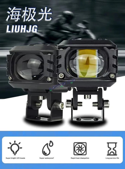HJG M1 LED Projector Foglight 120W with Wide Spread Red DRL/White/Yellow/Warm White Light 120W 2pc Foglight Ultra Wide Dual Intensity LED Driving Fog Lights 3000K/4300K/6500K Universal For All Cars & Bikes LIU HJG M1 Single Projector Foglight, Pack of 2 - HJGstore.com