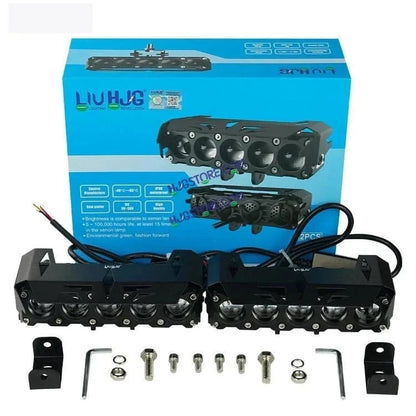 HJG LIU HJG Future Eyes 5 Lens Heavy with Remote Wiring Harness Kit 150W 5 Lens MEGA DRIVE Fog Light For Bike/Car/Thar/Jeep ( Cool White, 75W each * 2 = 150W Total ) - Pack of 2 HJG Future Eyes 5 Lens with Remote Wiring Harness Kit - HJGstore.com