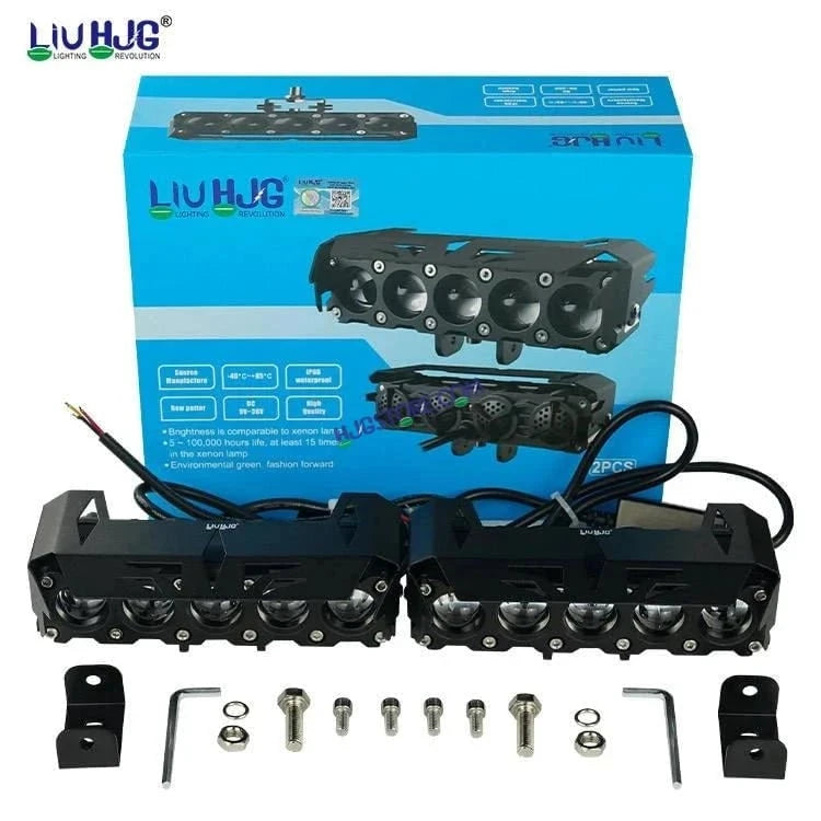 HJG LIU HJG Future Eyes 5 Lens Heavy with Remote Wiring Harness Kit 150W 5 Lens MEGA DRIVE Fog Light For Bike/Car/Thar/Jeep ( Cool White, 75W each * 2 = 150W Total ) - Pack of 2 HJG Future Eyes 5 Lens with Remote Wiring Harness Kit - HJGstore.com