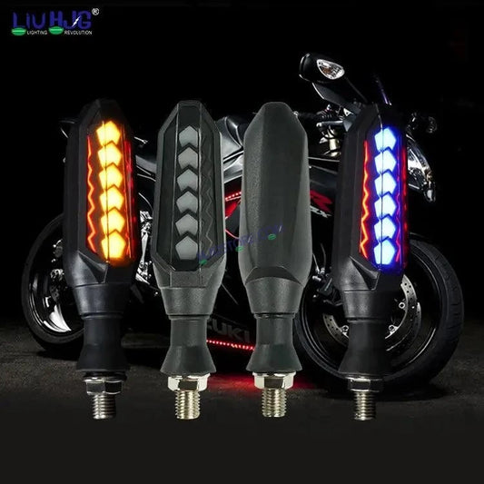 HJG Indicator Round Waterproof Flexible Blinker Bright LED Indicators Universal For All Bike Models Motorcycle Turn Signal Lights HJG Indicator with DRL 231114 - HJGstore.com