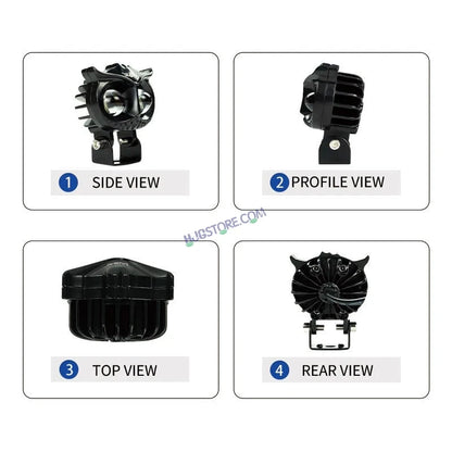 HJG New Model Owl Fog Light For Bike/Car/Thar/Jeep ( Cool White, 40W each * 2 = 80W Total ) - Pack of 2 - HJGstore.com