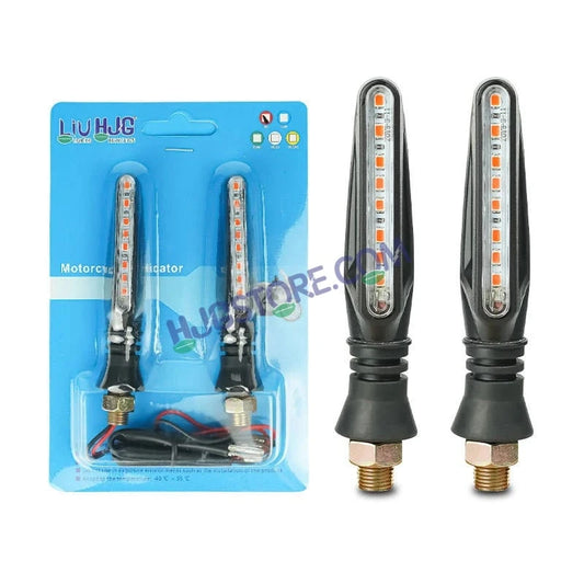 HJG KTM Slim Indicator Yellow Bike Turn Signals Waterproof Flexible Blinker Bright LED Indicators Universal For All Bike Models Motorcycle Turn Signal Lights LIU HJG KTM Slim Yellow Indicator, Universal for All Bikes & Motorcycles, Pack of 2 - HJGstore.com