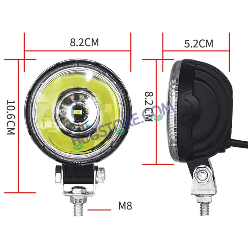 HJG W12 3 Inch Round Classic Foglamp 3 Inch Round Foglight White LED Foglight Ultra Wide Spread White Light Foglight Ultra Wide High Intensity LED Driving Fog Lights Universal For All Cars & Bikes LIU HJG Classic W12 3 Inch Round Shape Foglight - HJGstore.com