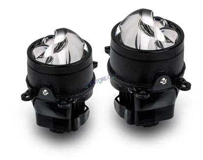 HJG 3 Inch Bi LED Car Projector 140W H8/H9/H11/H16 Foglight with Laser Spot and Wide Spread Red DRL/White/Yellow/Warm White Light 140W Foglight Ultra Wide Dual Intensity LED Driving Fog Lights 3000K/4300K/6500K Universal For All Cars & Bikes H8/H9/H11/H16 - HJGstore.com