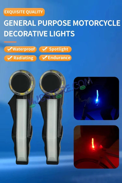 HJG Knuckle Guard with Handle Light Combo with White/Blue/Red DRL Mode and Running Yellow Turn Signals Universal for Motorcycles for Hand Protection Red DRL/White/Running Yellow Turn Signal Universal For All Bikes LIU HJG Knuckle Guard Hand Guard with DRL - HJGstore.com