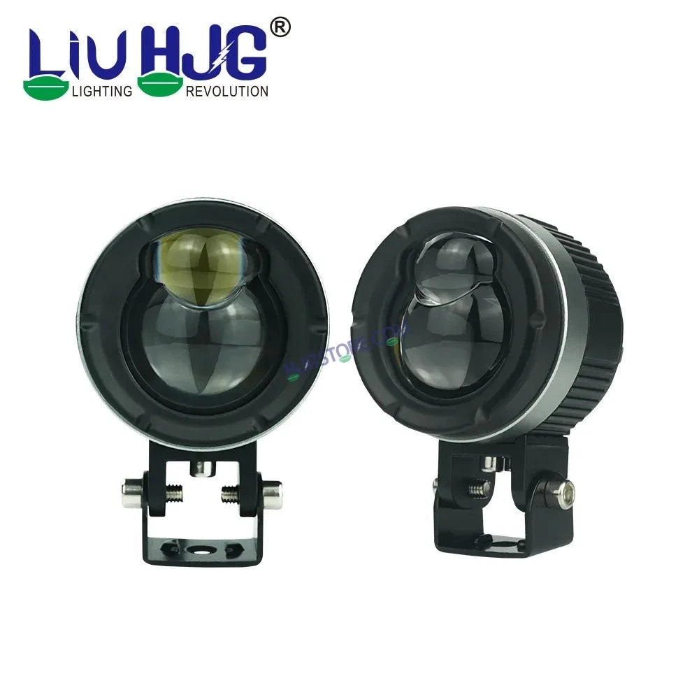 HJG 124 Fog Dual Lens 120W Foglight New Model with Power Adaptor Foglight Ultra Wide Dual Intensity LED Driving Fog Lights White/Yellow (2*60W = 120W Total) Universal For All Cars & Bikes - HJGstore.com