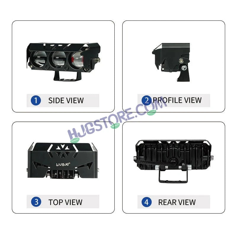 HJG 3 Lens Red Blue 40W Foglight with Red Blue Flash Mode 3 Lens Projector Foglight 40W Foglight Ultra Wide Dual Intensity LED Fog Lights White/Yellow/Warm White/Flash/Red Blue DRL Universal For All Cars & Bikes LIU HJG 3 Lens Red Blue 40W Foglight 1pc - HJGstore.com