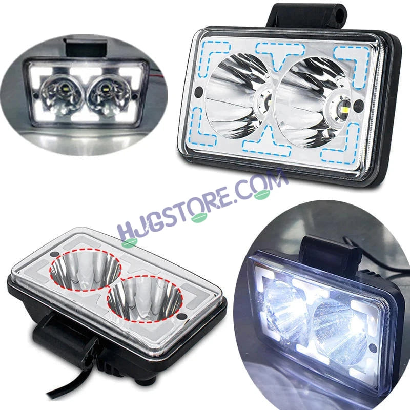 HJG W10 5x6" Classic Square Foglight Headlight 31W 6 Inch Foglight White/Yellow DRL Dual LED Foglight Amber/White DRL White Light 31W Foglight Ultra Wide Dual Intensity LED Driving Fog Lights Universal For All Cars & Bikes LIU HJG Classic W10 5x6 Inch Fog - HJGstore.com