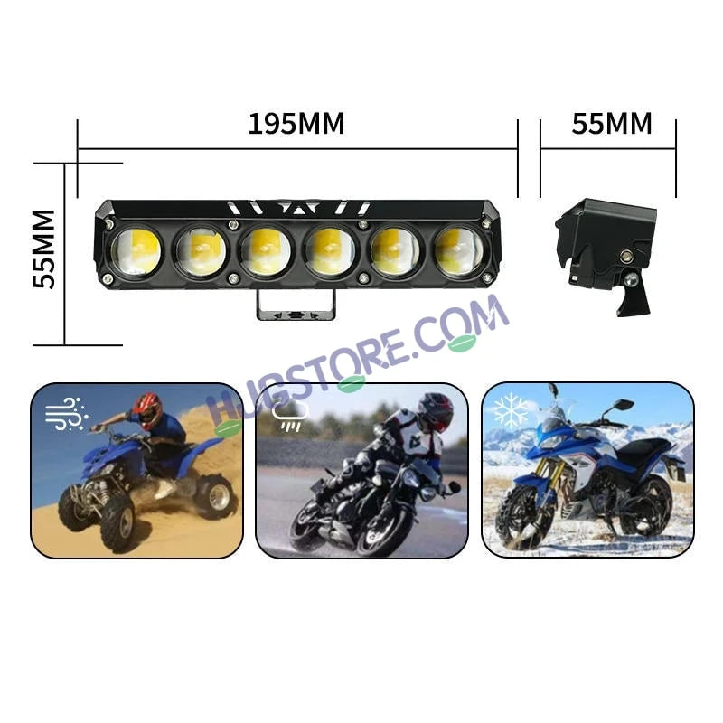 HJG 6 Lens Red Blue 70W Foglight with Red Blue Flash Mode 6 Lens Projector Foglight 70W Foglight Ultra Wide Dual Intensity LED Fog Lights White/Yellow/Warm White/Flash/Red Blue DRL Universal For All Cars & Bikes LIU HJG 6 Lens Red Blue 70W Foglight 1pc - HJGstore.com