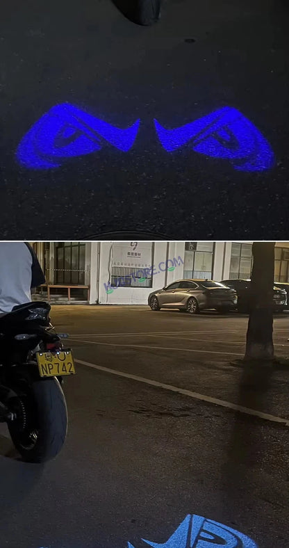 HJG Devil Eye Shadow Light License Plate Ground Projector Shadow Devil Eyes Red/Blue/White/Purple Universal for Two Wheelers/Cars/SUV Ground Devil Eyes Light Projection Universal For All Bikes and Cars LIU HJG License Plate Devil Eye Shadow Projector - HJGstore.com