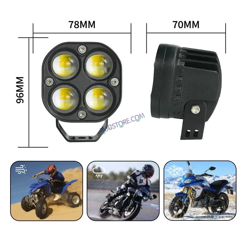 HJG 4x4 Projector Lens Foglight with Wiring Kit 80W 4*4 Lens Future Eyes Fog Projector Lens 2pc Foglight White/Yellow/Flash Modes 80W Foglight LED Fog Lights White/Yellow/Flash Universal For All Cars Bikes LIU HJG 4x4 Projector with Wiring Harness Kit - HJGstore.com