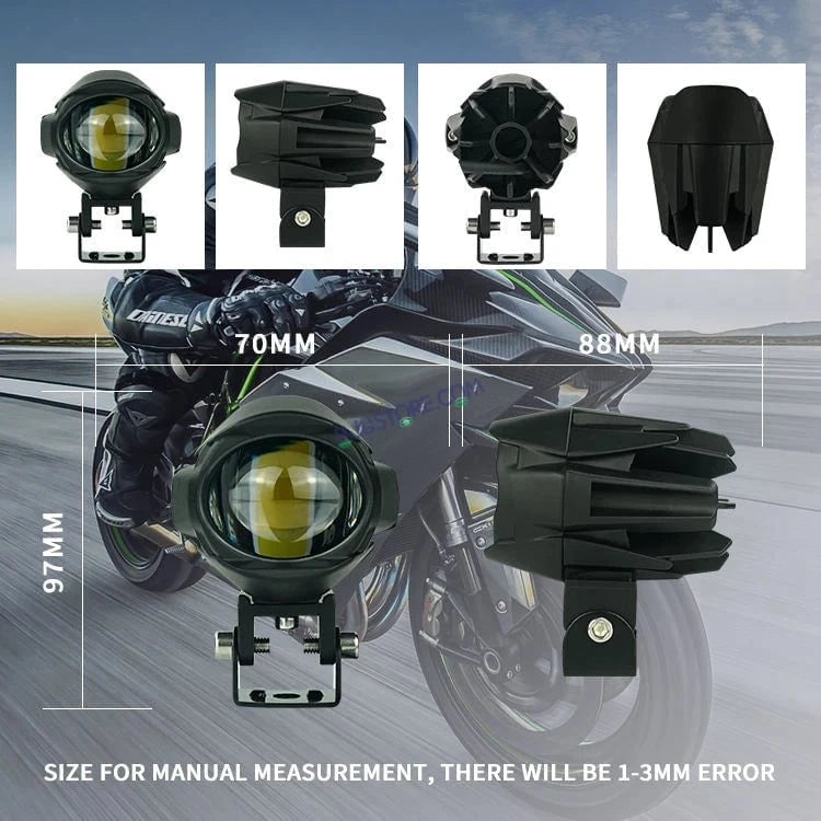 HJG 120W Large Size Alien Projector Foglight 120W with Wide Spread White/Yellow/Warm White Light 120W 2pc Foglight Ultra Wide Dual Intensity LED Driving Fog Lights 3000K/4300K/6500K Universal For All Cars & Bikes LIU HJG Large Alien 1 Foglight, Pack of 2 - HJGstore.com