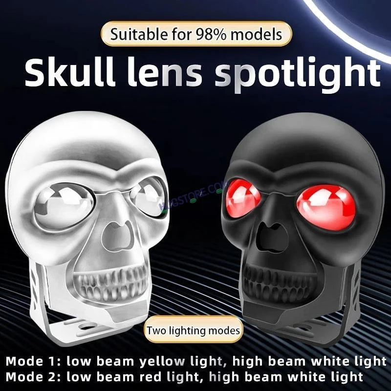 HJG Skull Red Eye Foglight 60W Fog Light For Bike/Car/Thar/Jeep (Cool White/Yellow/Warm White, 40W each) - Pack of 1 HJG New Model Skull Foglight, Pack of 1 - HJGstore.com