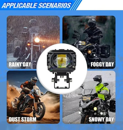 HJG M1 LED Projector Foglight 120W with Wide Spread Red DRL/White/Yellow/Warm White Light 120W 2pc Foglight Ultra Wide Dual Intensity LED Driving Fog Lights 3000K/4300K/6500K Universal For All Cars & Bikes LIU HJG M1 Single Projector Foglight, Pack of 2 - HJGstore.com