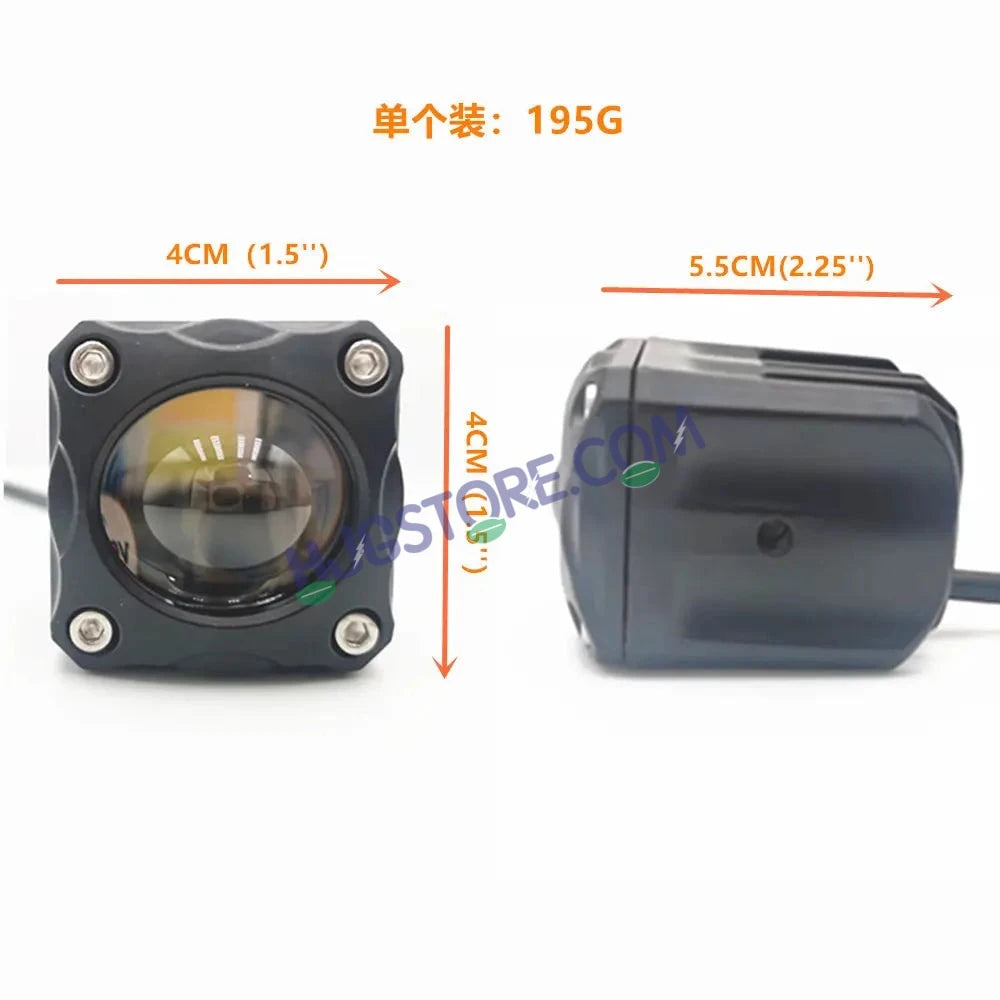 HJG Ice Blue Mini Cube Foglight 40W New Model Projector Foglight Ice Blue DRL/White/Yellow Ultra Wide Dual Intensity 40W LED Fog Lights White/Yellow/Ice Blue DRL Universal For All Cars & Bikes LIU HJG Ice Blue Cube Mini Cube Foglight 40W, Set of 2 - HJGstore.com