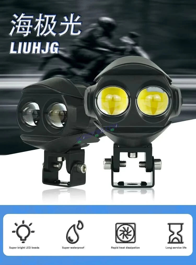 HJG Alien 2 Lens Projector Foglight 120W with Wide Spread White/Yellow/Warm White Light 120W 2pc Foglight Ultra Wide Dual Intensity LED Driving Fog Lights 3000K/4300K/6500K Universal For All Cars & Bikes LIU HJG Alien 2 Lens Projector Foglight, Pack of 2 - HJGstore.com