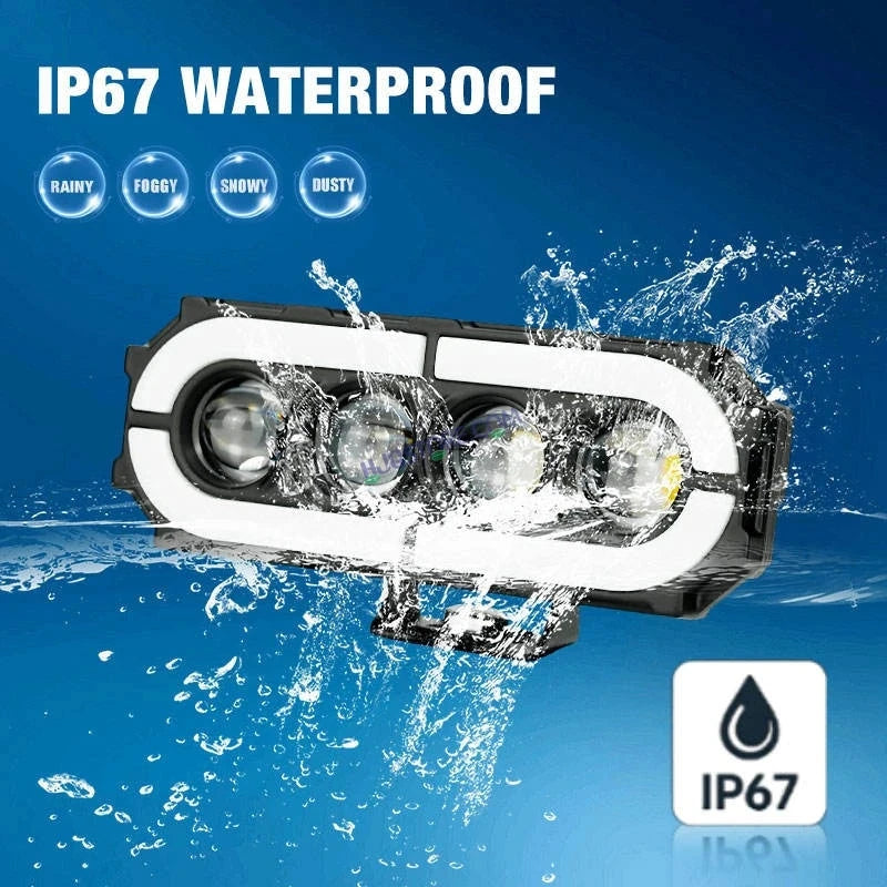 HJG 4 Lens with RGB Ring DRL 4 Projector Lens 2pc Foglight