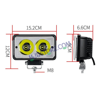 HJG W10 5x6" Classic Square Foglight Headlight 31W 6 Inch Foglight White/Yellow DRL Dual LED Foglight Amber/White DRL White Light 31W Foglight Ultra Wide Dual Intensity LED Driving Fog Lights Universal For All Cars & Bikes LIU HJG Classic W10 5x6 Inch Fog - HJGstore.com