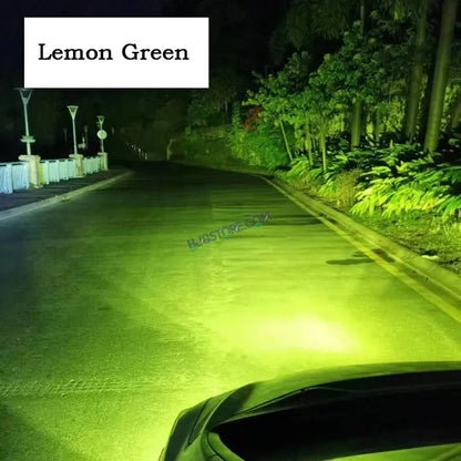 HJG Lemon Green Tri Color Foglight HJG Lime Green Mini Drive V6 Version 6 1 Lens Mini Drive Light Red Devil Eye Light, Lemon Green Light, White, Yellow Multiple Connecting Red Yellow White Color With Canbus Wiring HJG Lemon Green Tri Color Fog light - HJGstore.com