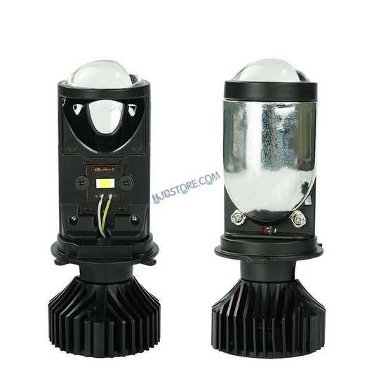 HJG Y6 Projector Lens Set of 2 H4 LED Bulb 100W Car HJG Y6 Projector Light Lamp H4 LED Mini Projector Lens with Fan for Bike Bulb 7000LM Conversion Kit Hi/Lo Beam Headlight 12V/24V for Motorcycle, Set of 2, Car, White Hi/Lo - HJGstore.com