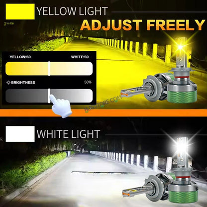 HJG AI Bulb H8/H9/H11/H16 App Control 200W Adjustable Beam Color Adjustable Brightness LED Bulb AC/DC Headlight White/Yellow/Warm White 200W for Bike Car LED Light H8/H9/H11/H16 AI Headlight 12V/24V for Bike/Car, LIU HJG AI Bulb Pack of 2, H8/H9/H11/H16 - HJGstore.com