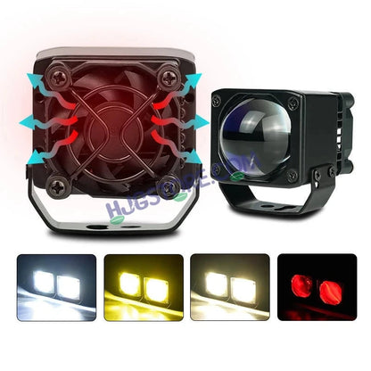 HJG Mini Laser Cannon Foglight 300 Meters Laser Focus Projector Fog Projector Lens with 300 Meters Projection Distance 80W Foglight Ultra Wide Dual Intensity LED Fog Lights White/Yellow Universal For All Cars & Bikes LIU HJG Mini Laser Cannon Foglight 2pc - HJGstore.com