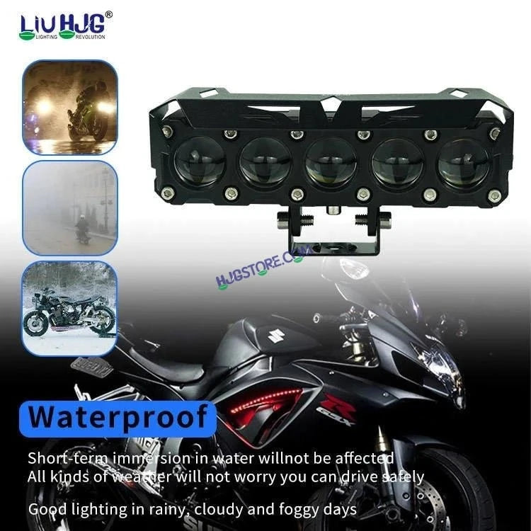 HJG LIU HJG Future Eyes 5 Lens Heavy with Remote Wiring Harness Kit 150W 5 Lens MEGA DRIVE Fog Light For Bike/Car/Thar/Jeep ( Cool White, 75W each * 2 = 150W Total ) - Pack of 2 HJG Future Eyes 5 Lens with Remote Wiring Harness Kit - HJGstore.com