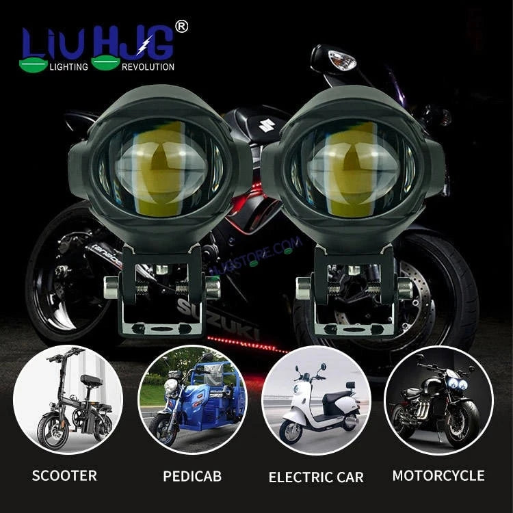 HJG 120W Large Size Alien Projector Foglight 120W with Wide Spread White/Yellow/Warm White Light 120W 2pc Foglight Ultra Wide Dual Intensity LED Driving Fog Lights 3000K/4300K/6500K Universal For All Cars & Bikes LIU HJG Large Alien 1 Foglight, Pack of 2 - HJGstore.com