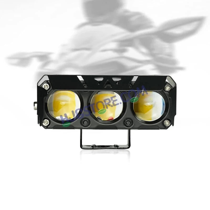 HJG 3 Lens Red Blue 40W Foglight with Red Blue Flash Mode 3 Lens Projector Foglight 40W Foglight Ultra Wide Dual Intensity LED Fog Lights White/Yellow/Warm White/Flash/Red Blue DRL Universal For All Cars & Bikes LIU HJG 3 Lens Red Blue 40W Foglight 1pc - HJGstore.com