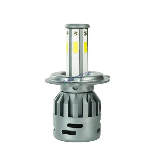 HJG M6 Mini ORIGINAL LED Headlight Bulb H4 80W For All Motorcycles (Low and High Beam Bulbs (White) AC/DC 80Watt 6 Side Chip) - Type H4 Hi/Lo - HJGstore.com