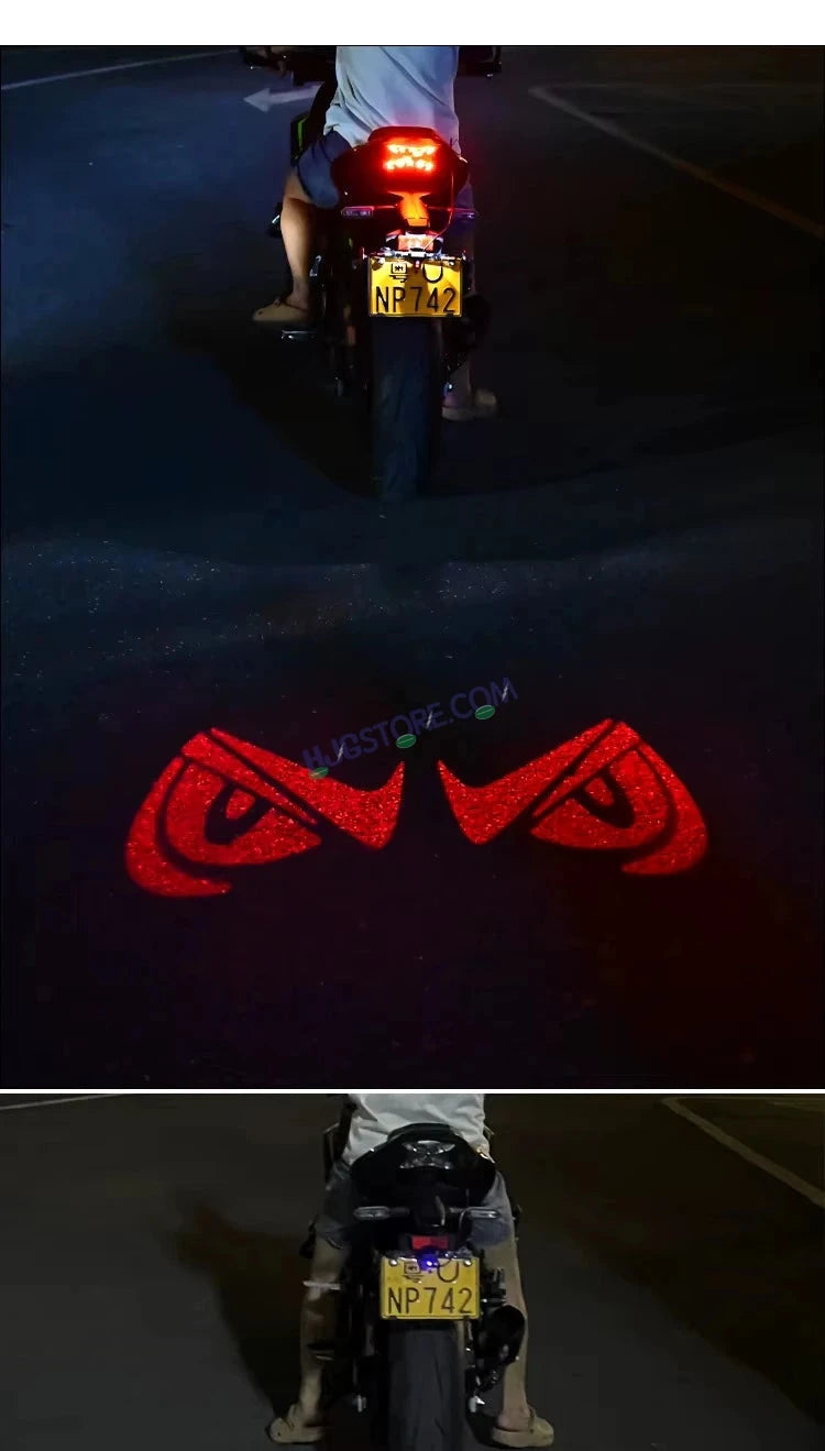 HJG Devil Eye Shadow Light License Plate Ground Projector Shadow Devil Eyes Red/Blue/White/Purple Universal for Two Wheelers/Cars/SUV Ground Devil Eyes Light Projection Universal For All Bikes and Cars LIU HJG License Plate Devil Eye Shadow Projector - HJGstore.com