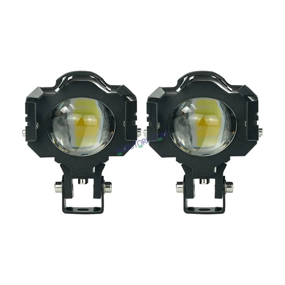 HJG New Design U Design 1194-1 120W Dual Color Mini Led Motorcycle Fog Light Head Light Headlight Led Auxiliary Spot Led Lights for Motorcycle, Car, SUV - HJGstore.com