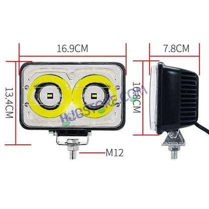 HJG W09 5x7" Classic Square Foglight Headlight 51W 6.5" Foglight White/Yellow DRL Dual LED Foglight Amber/White DRL White Light 51W Foglight Ultra Wide Dual Intensity LED Driving Fog Lights Universal For All Cars & Bikes LIU HJG Classic W09 6.5 Inch Fog - HJGstore.com