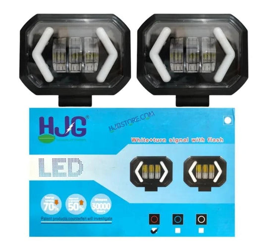 HJG Arrow DRL Square Original Foglight 120W 4 Lens Dual Color White/Yellow LED Foglights (Set of 2) - HJGstore.com