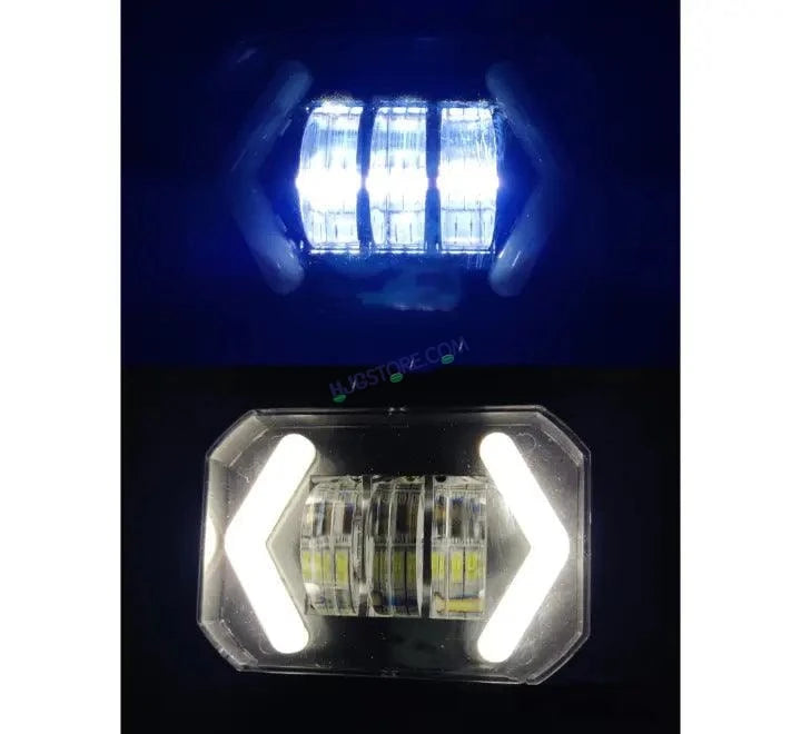 HJG Arrow DRL Square Original Foglight 120W 4 Lens Dual Color White/Yellow LED Foglights (Set of 2) - HJGstore.com