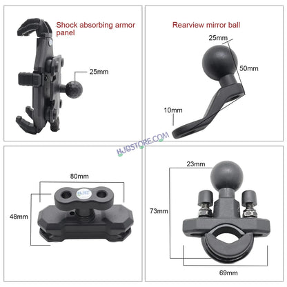 HJG Pro Spider Mobile Holder with Jaw Grip Damper Anti Vibration for Bike, Two Wheelers Universal HJG Mobile Holder Pro Spider Anti-Shake Anti-Theft Zero Vibration Shockproof Mobile Holder - HJGstore.com