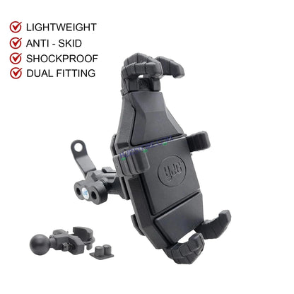 HJG Pro Spider Mobile Holder with Jaw Grip Damper Anti Vibration for Bike, Two Wheelers Universal HJG Mobile Holder Pro Spider Anti-Shake Anti-Theft Zero Vibration Shockproof Mobile Holder - HJGstore.com