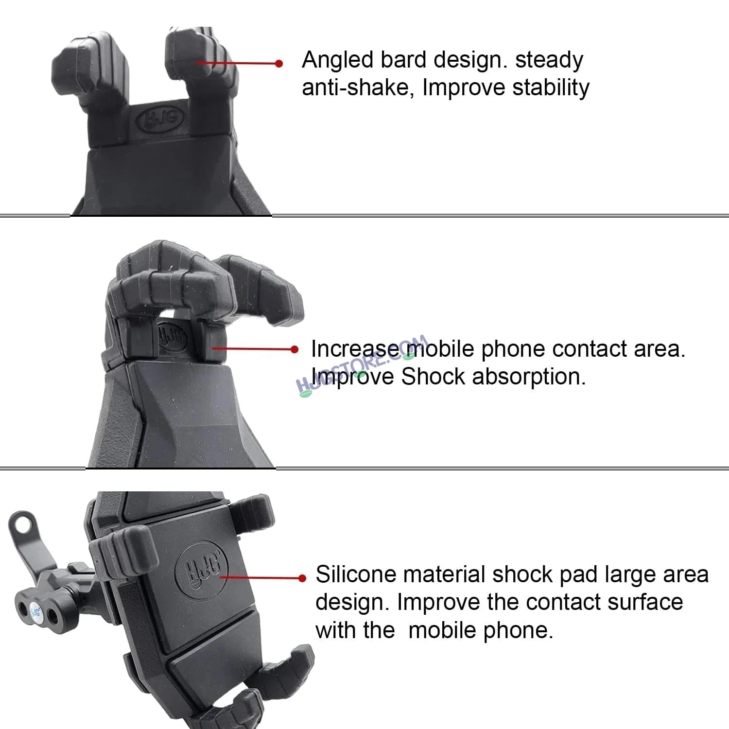 HJG Pro Spider Mobile Holder with Jaw Grip Damper Anti Vibration for Bike, Two Wheelers Universal HJG Mobile Holder Pro Spider Anti-Shake Anti-Theft Zero Vibration Shockproof Mobile Holder - HJGstore.com