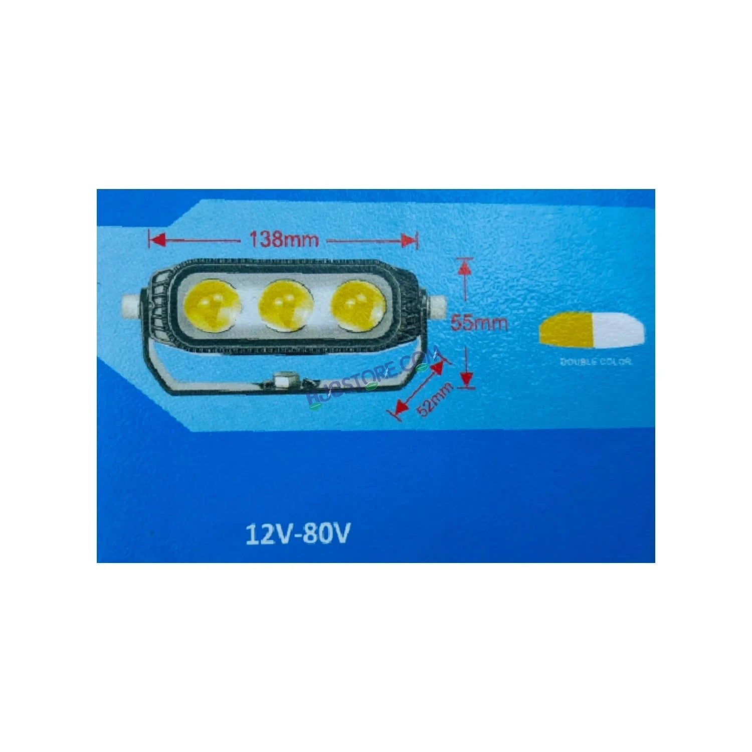 HJG New 3 LED Sleek Projector Fog Light with Adaptor 24W 10000 Lumens Fog Light 3 LED 1pc Foglight Spot Light Fog 24W White/Yellow Ultra Wide Dual Intensity LED Fog Lights 3 LED Fog (24W) Universal For All Cars & Bikes LIU HJG 3 LED Sleek 24W Fog 1pc - HJGstore.com