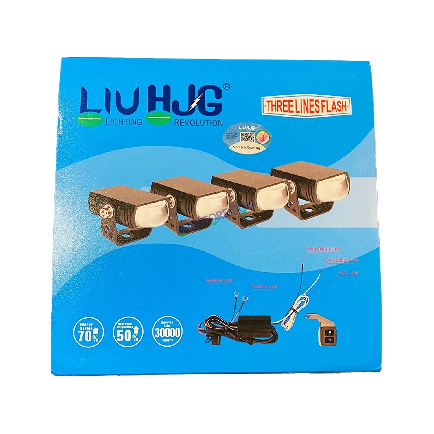 HJG LIU HJG Original Waymaker 4 LED New Model Slim Drive Grille Fitting Dual Colour Fog Light Mini Drive Light Version 4 And Wiring With Canbus For All Cars and Motorcycles (4Pcs) HJG Waymaker Foglight HJG New Model 4 LED with Canbus Wiring Harness Kit - HJGstore.com