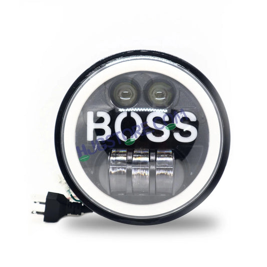 HJG Genuine 5.75 Inch BOSS LED Headlight with Spotless and Bright DRL Fits in Harley Davidson, Jeep, Bajaj Avenger 5.75" (12V-80V DC 75W) - HJGstore.com