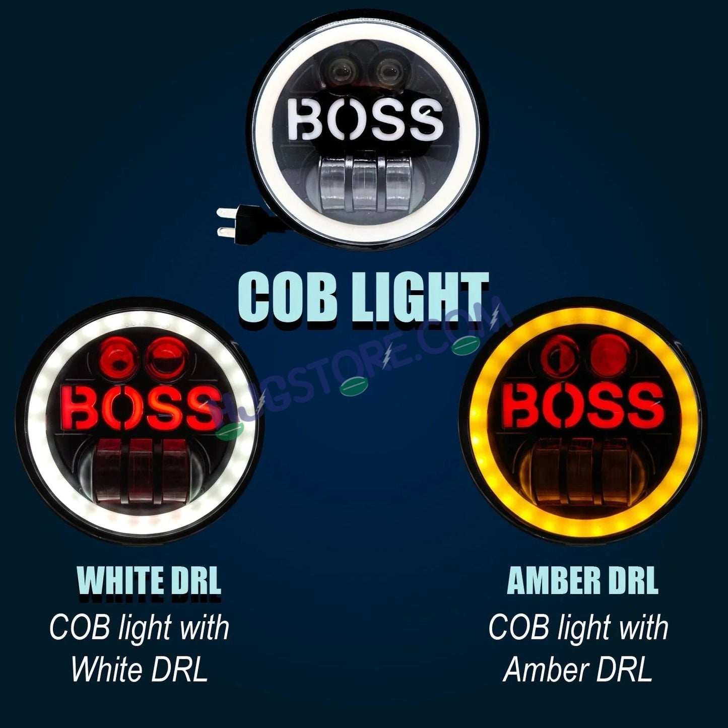 HJG Genuine 5.75 Inch BOSS LED Headlight with Spotless and Bright DRL Fits in Harley Davidson, Jeep, Bajaj Avenger 5.75" (12V-80V DC 75W) - HJGstore.com