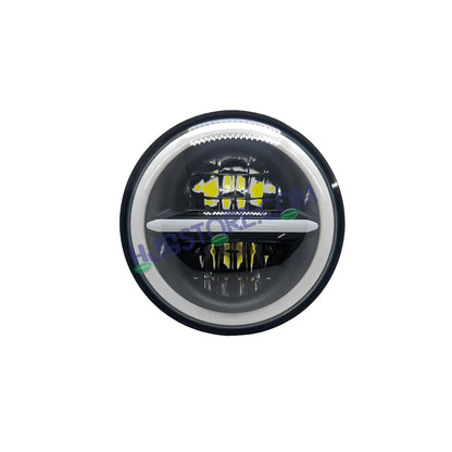 HJG Genuine 5.75 Inch Minus with Ring LED Headlight with Spotless and Bright DRL Fits in Harley Davidson, Jeep, Bajaj Avenger 5.75" (12V-80V DC 75W) - HJGstore.com