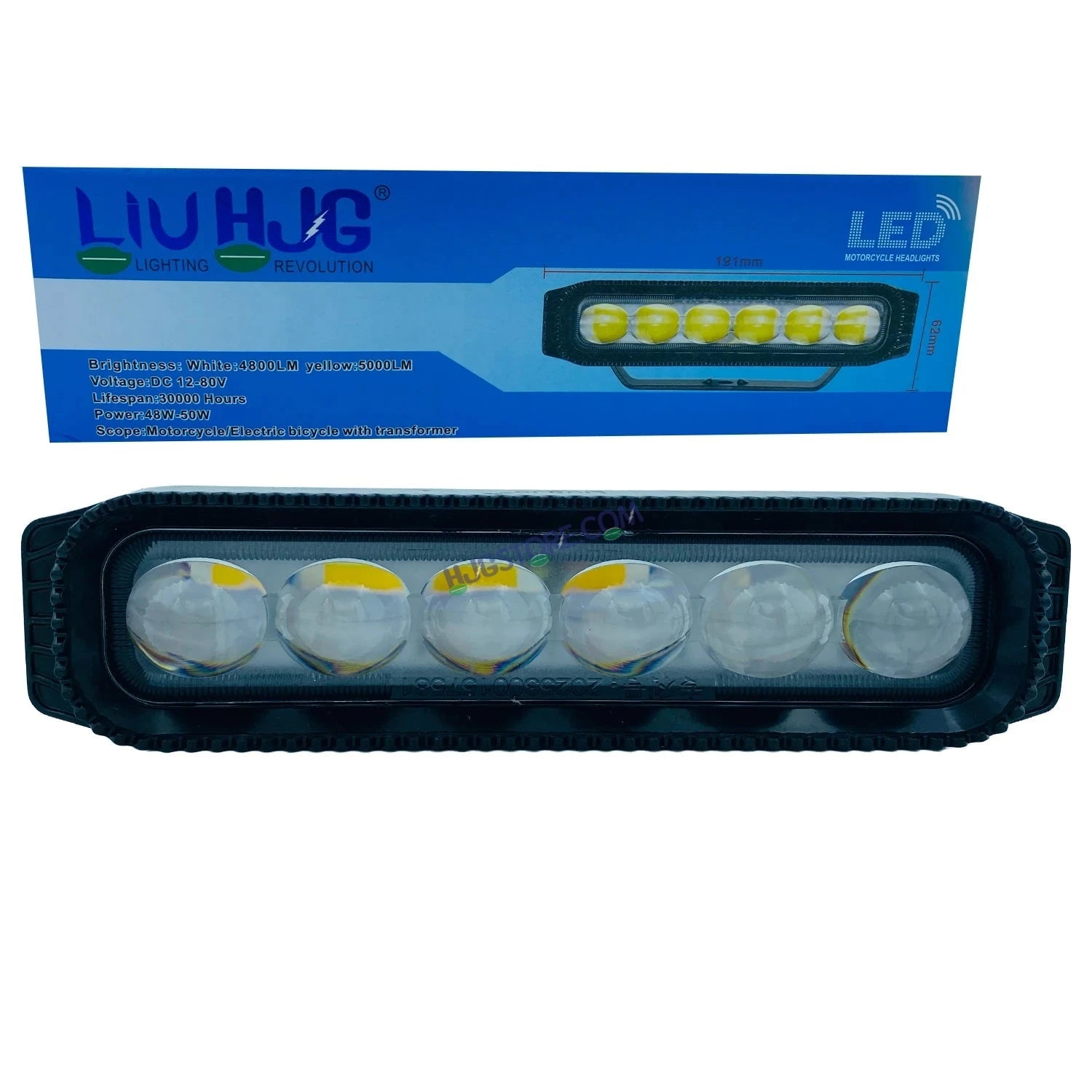 HJG New 6 LED Sleek 2pc Projector Fog Light with Adaptor 100W 20000 Lumens Fog Light 6 LED 2pc Foglight Spot Light Fog 100W White/Yellow Ultra Wide Dual Intensity LED Fog Lights 6 LED Fog (100W) Universal For All Cars & Bikes LIU HJG 6 LED Sleek 100W 2pc - HJGstore.com