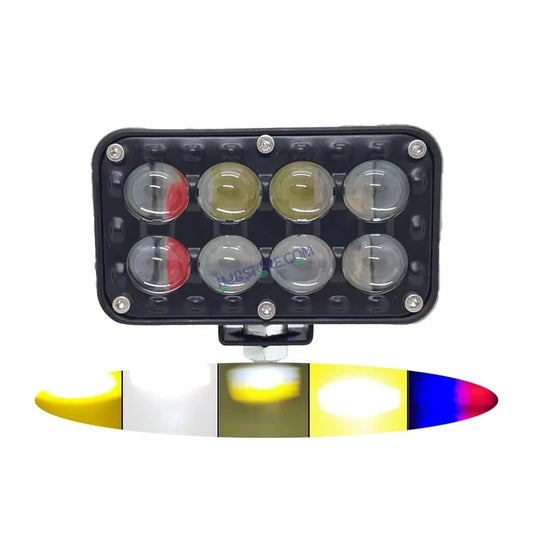 HJG 8 LED Red Blue Foglight with 5 Modes and Red Blue Flash DRL 8 LED Foglight Light Red Blue Flashing Light Multiple Connecting White, Yellow, White + Yellow, Flash, Red Blue Flash HJG - HJGstore.com