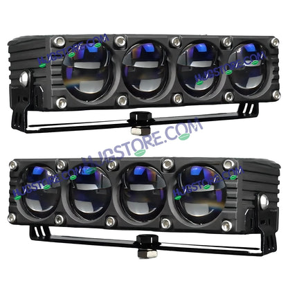 HJG Blaze 4 Lens Waymaker Pro 320W Blaze 4 Lens Foglight New Model LED Foglight with Laser Spot and Wide Spread Red/White/Yellow 320W Foglight Ultra Wide Dual Intensity LED Driving Fog Light 3000K/6500K Universal For All Cars & Bikes LIU HJG Blaze 4 Fog - HJGstore.com