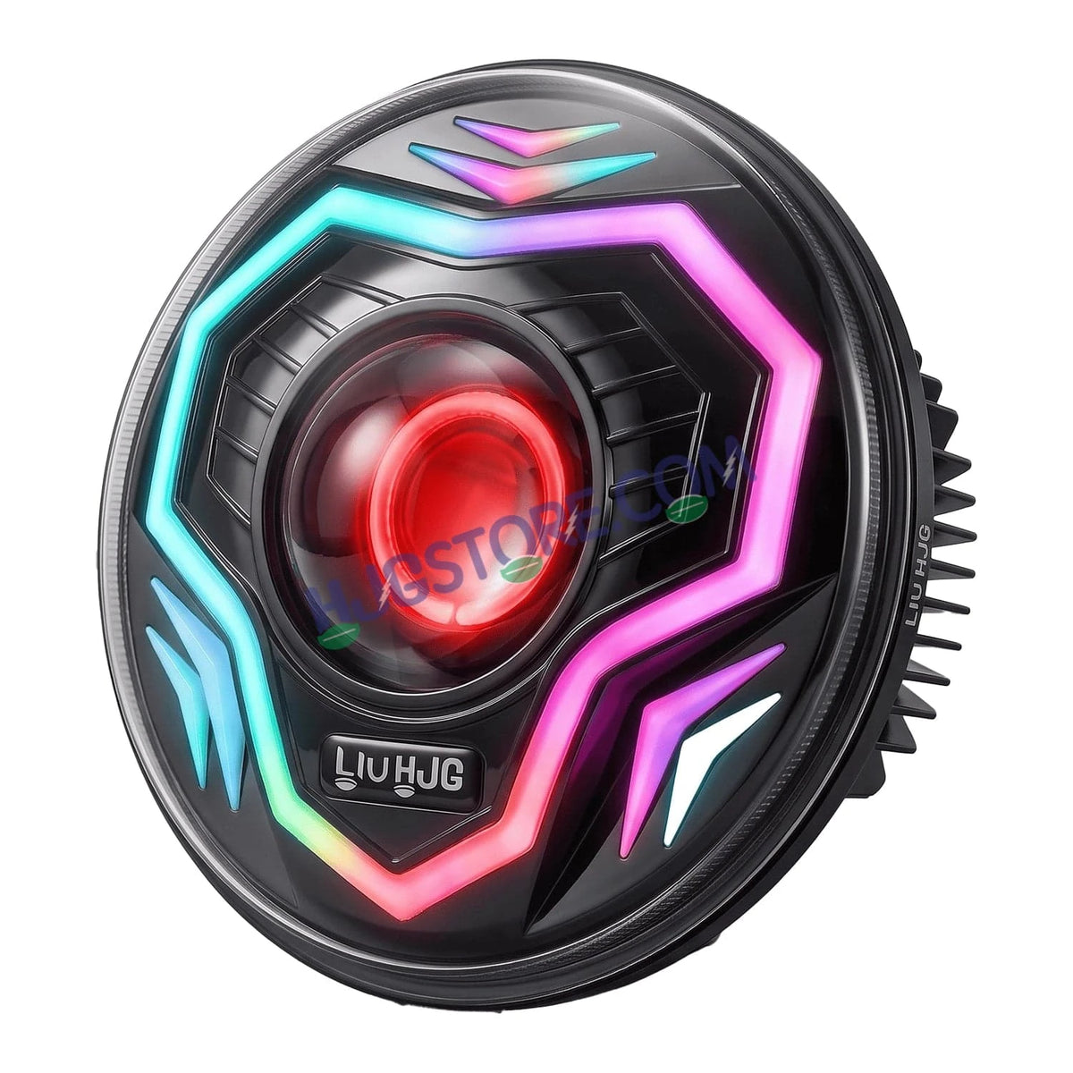 HJG C-292 Prime App-Controlled RGB DRL 7 Inch Headlight Assembly White Amber 7 Inch Headlight Assembly 108W Projector Ultra Wide C-292 LED Headlight Assembly | 108W CREE/Osram LED Chip RGB App Control DRL Compatible with Royal Enfield, Jeep, Thar, Gypsy - HJGstore.com