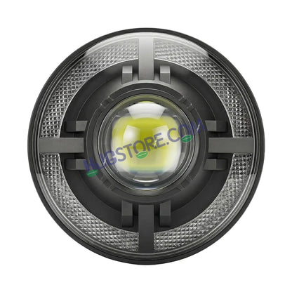 HJG C-318 Red Halo Ring 108W Projector Ultra Wide 7 Inch Headlight Assembly Devil Halo Ring C-318 White LED Headlight New Projector Headlight Assembly for Royal Enfield | 108W CREE/Osram LED Chip Multi DRL Compatible with Royal Enfield, Jeep, Thar, Gypsy - HJGstore.com