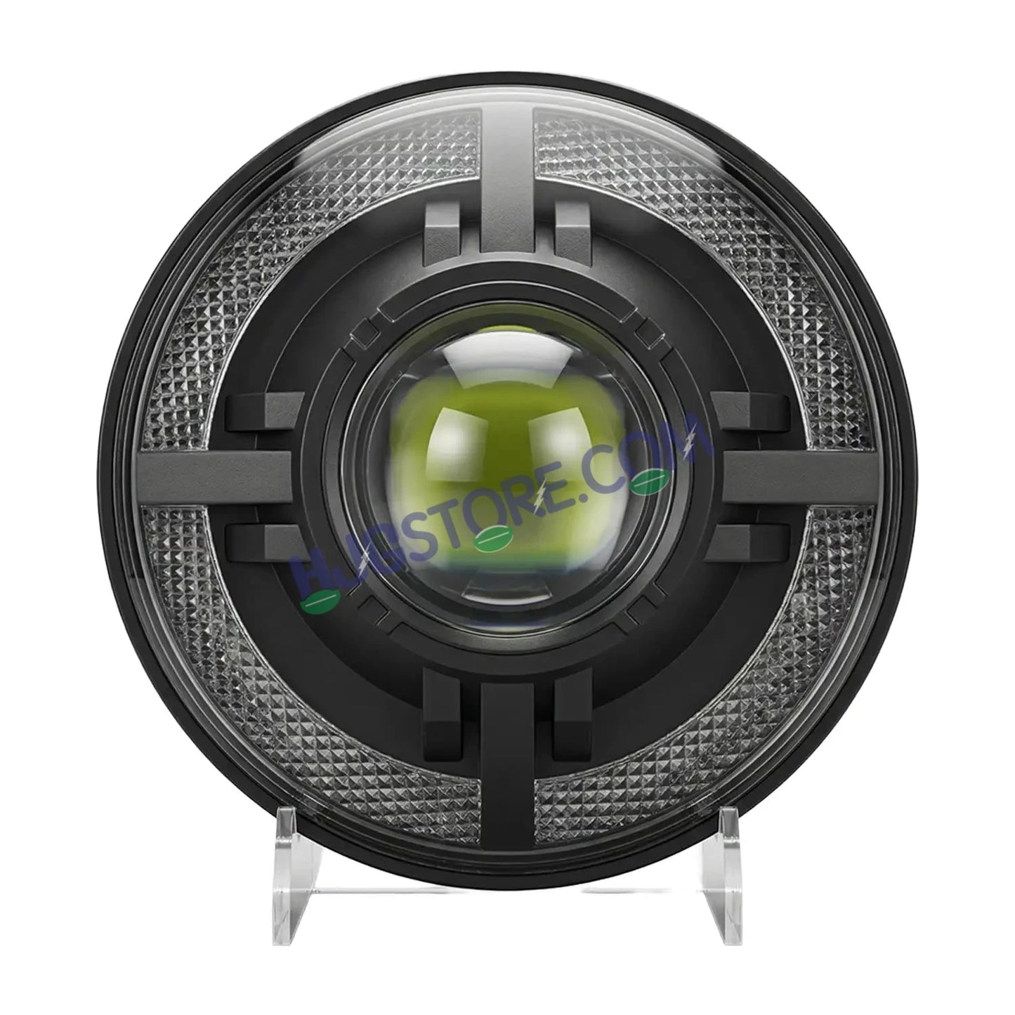 HJG C-318 Red Halo Ring 108W Projector Ultra Wide 7 Inch Headlight Assembly Devil Halo Ring C-318 White LED Headlight New Projector Headlight Assembly for Royal Enfield | 108W CREE/Osram LED Chip Multi DRL Compatible with Royal Enfield, Jeep, Thar, Gypsy - HJGstore.com